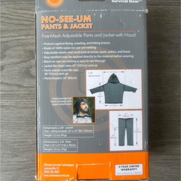 BNWT No-See-Um insect protection fine mesh pants and jacket - Picture 3 of 5